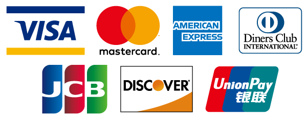 VISA、Master、AMEX、Diners、JCB、DISCOVER、UnionPayが使用できます